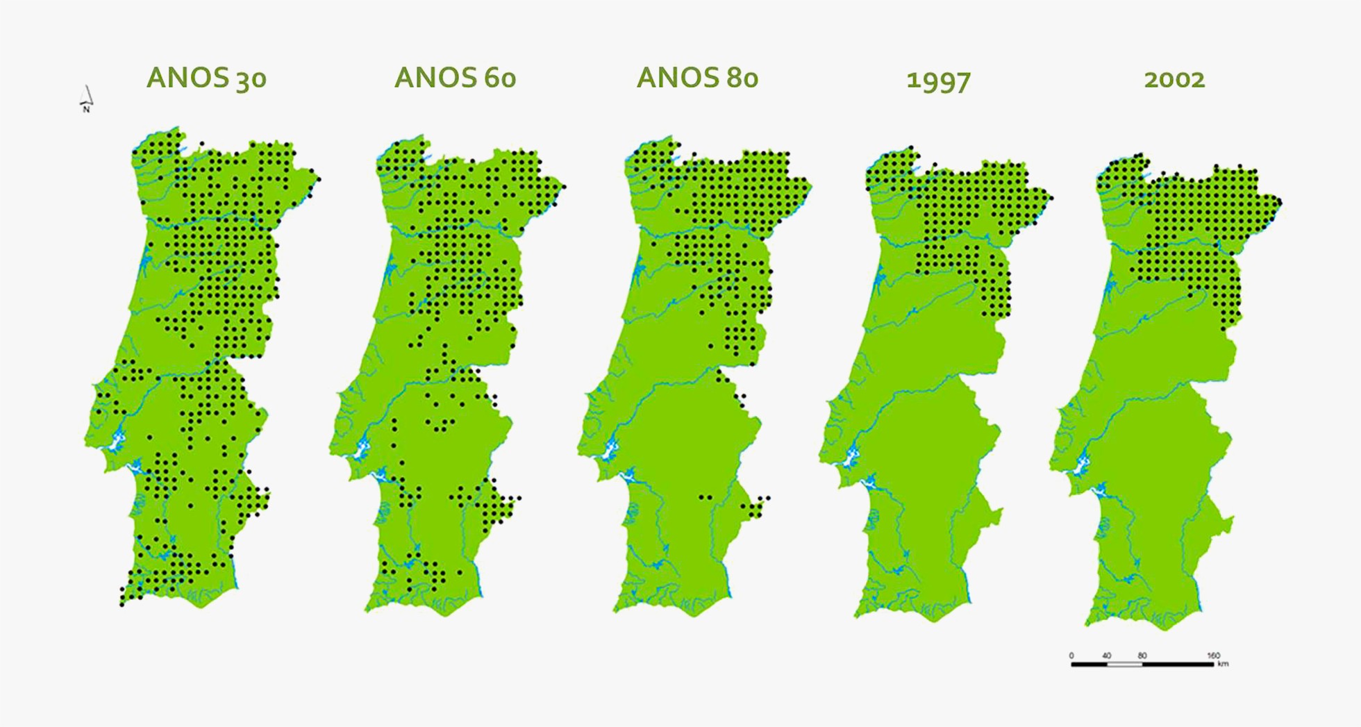 Iberian wolf distribution in Portugal