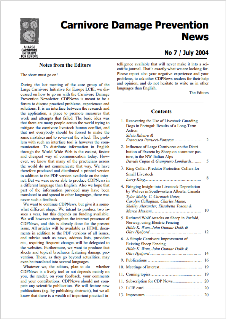 Cover Issue 7 CDPnews - Summer 2004